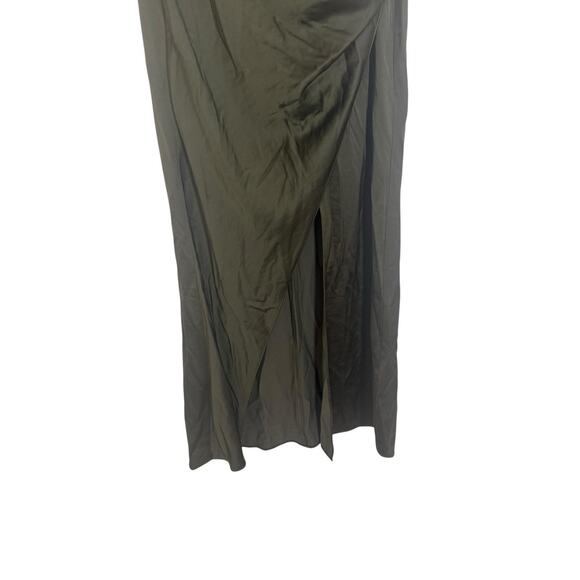 Significant Other Aria Dress Gown Green Asymmetrical US12 AU16 Cowl Neck Satin - Picture 4 of 9